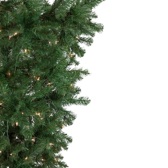 7.5ft. Pre-Lit Green Upside Down Spruce Artificial Christmas Tree, Clear Lights